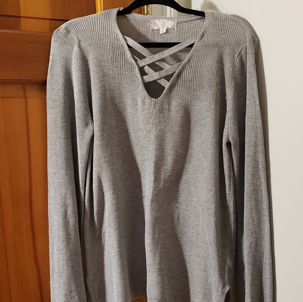 Pink Rose Women's Crossed Chest Light Sweater